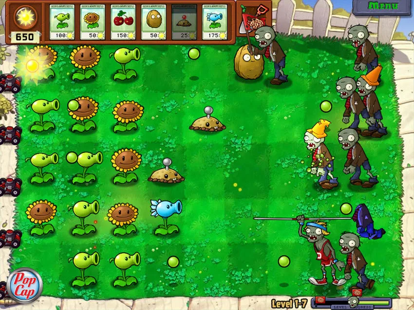 Plants VS Zombies játékmenet